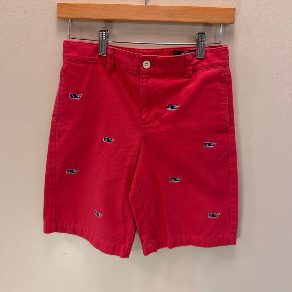 Vineyard Vines Nantucket Red Shorts with Whale Embroidery-size 12